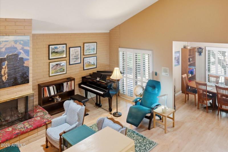 Living room with fireplace