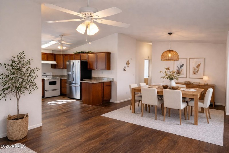 Virtually Staged dining room