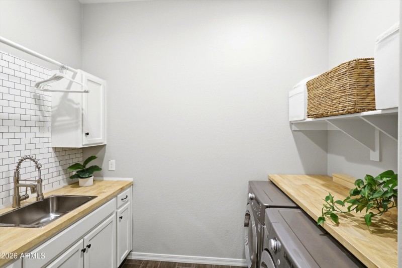 Laundry Room with Cabinets, & Sink