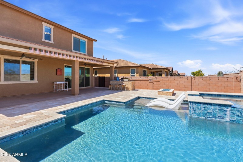 Pool and Spa with Baja Shelf