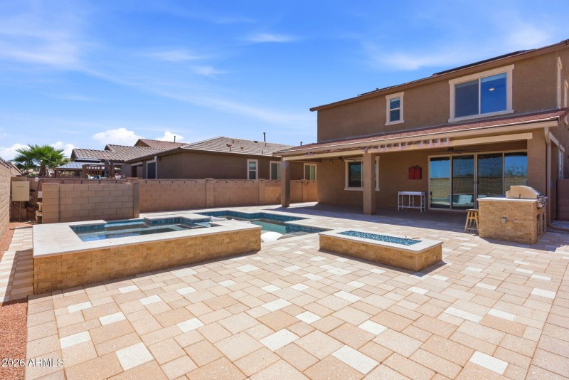 Gas Fire Pit + Outdoor Kitchen