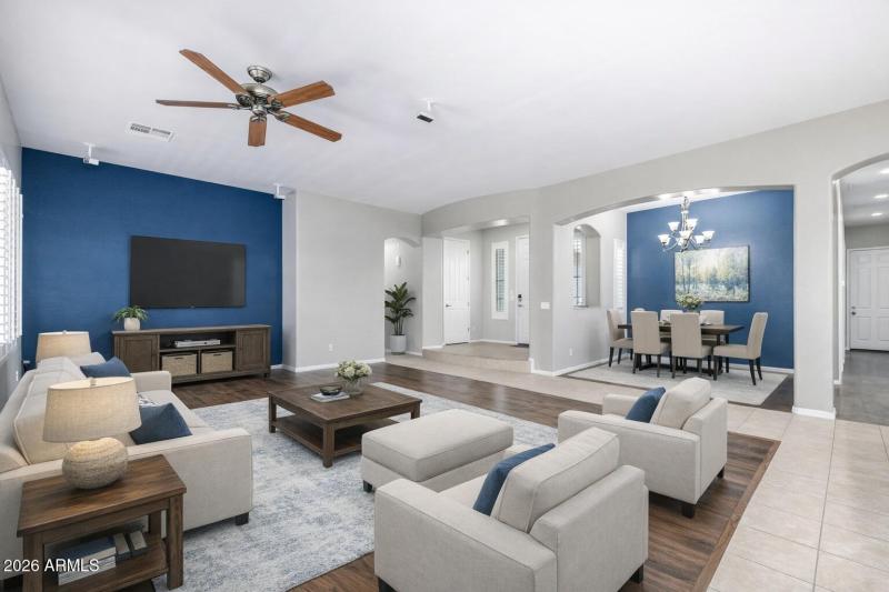 Virtual Spacious living-dining area with