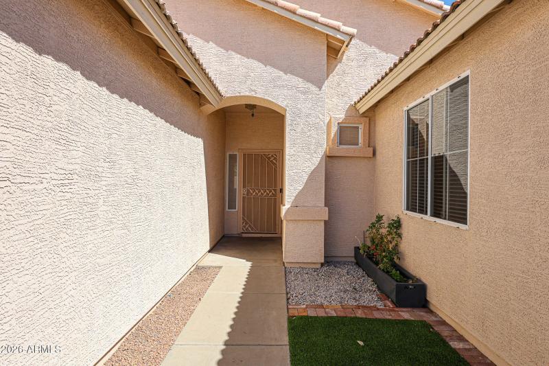 Entryway with decorative security door