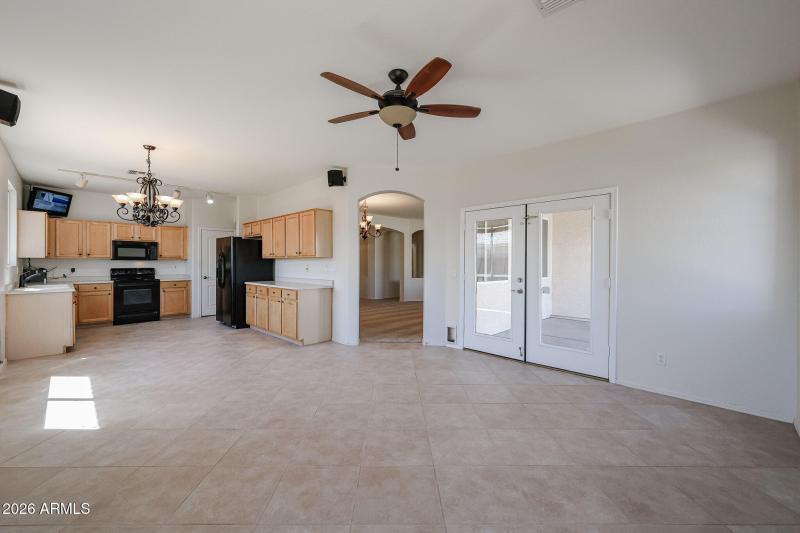 view of kitchen from family room