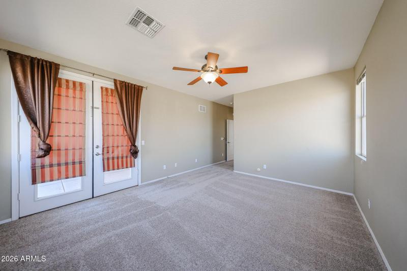 French doors to back patio