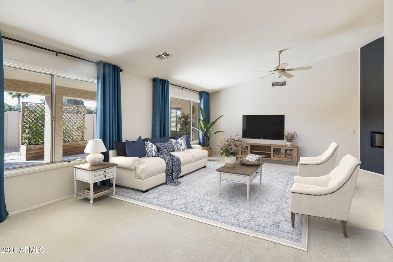 Virtually staged Great Room