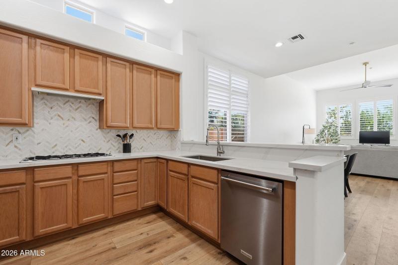 Kitchen overlooks Great Room