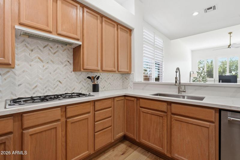 Herringbone Patterned Backsplash