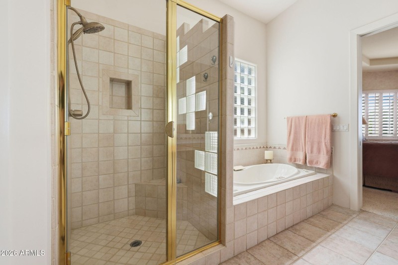 Primary Bath separate Tub & Shower