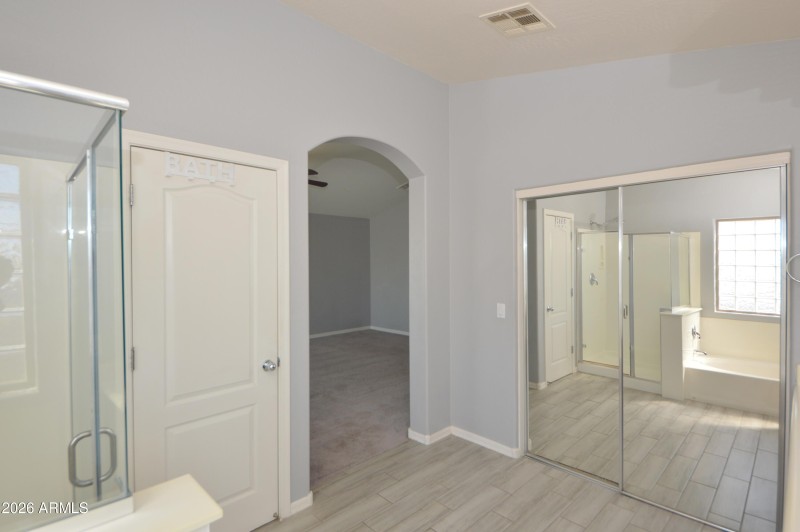 Primary Bathroom & Closet View