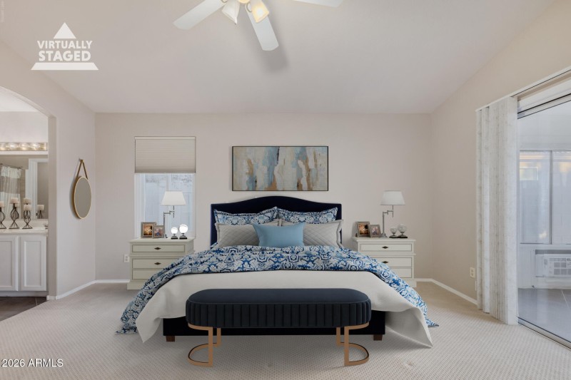 Primary Bedroom Staged