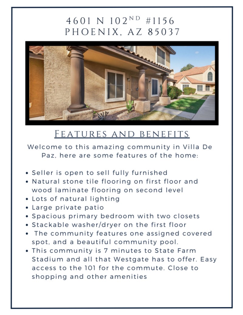 Features & Benefits List