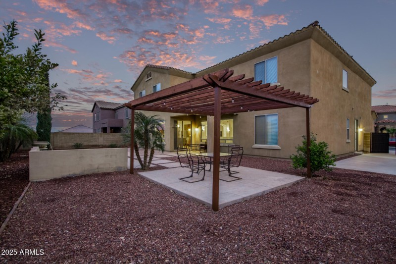 Pergola Patio at Sunset
