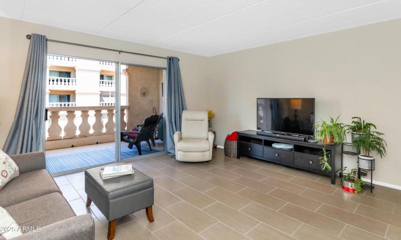 Sliding doors to spacious balcony