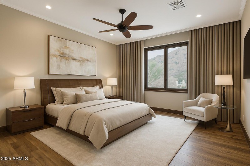 Primary Bedroom - Staged