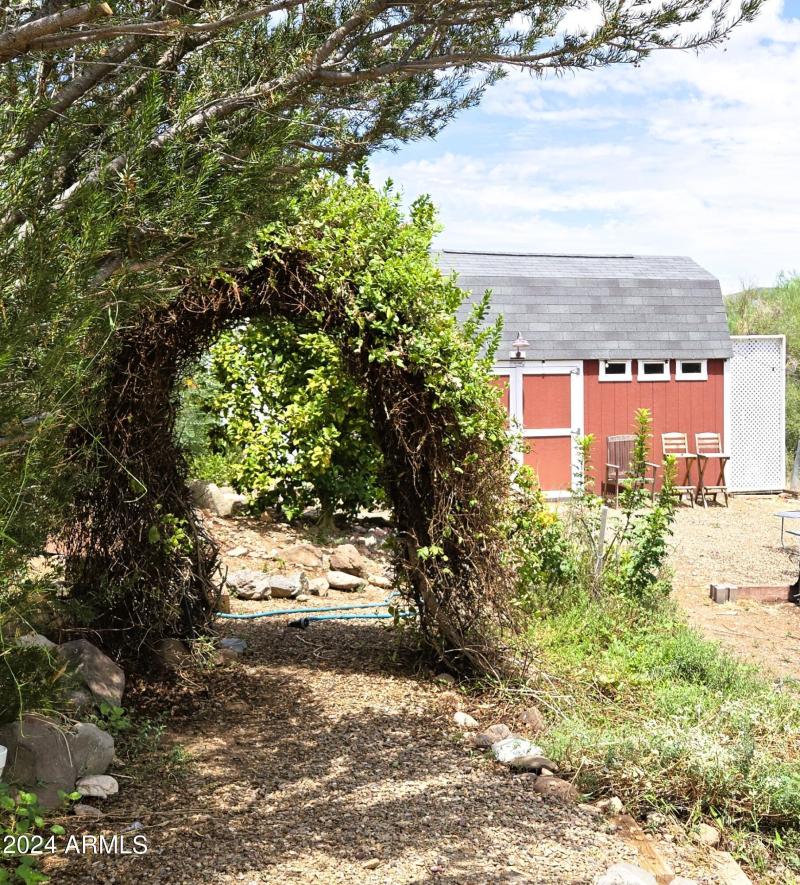 archway to barn