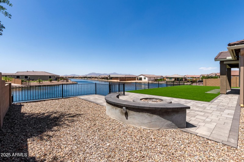 Firepit with lake views