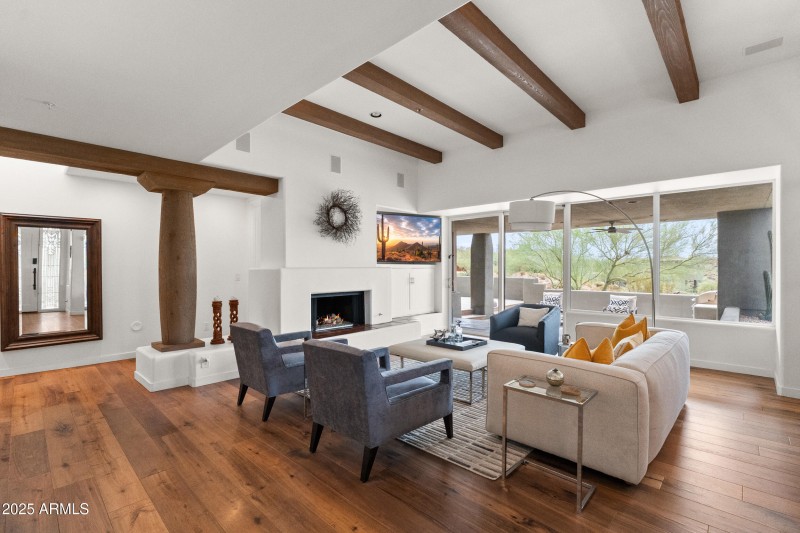 great room w/ engineered wood floors