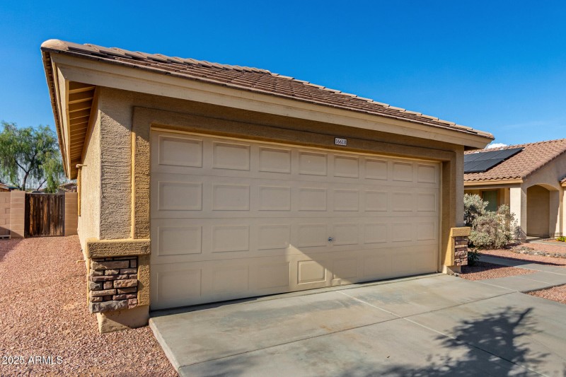Two-Car Garage with Stone Detail