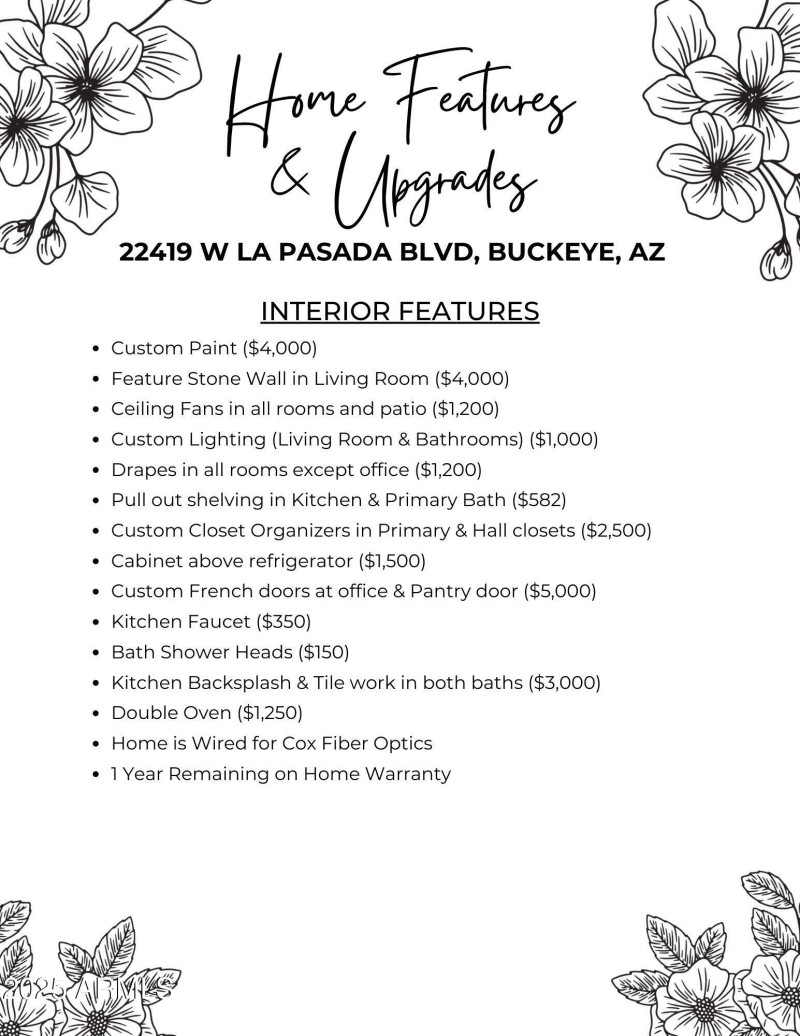 Interior Upgrades List