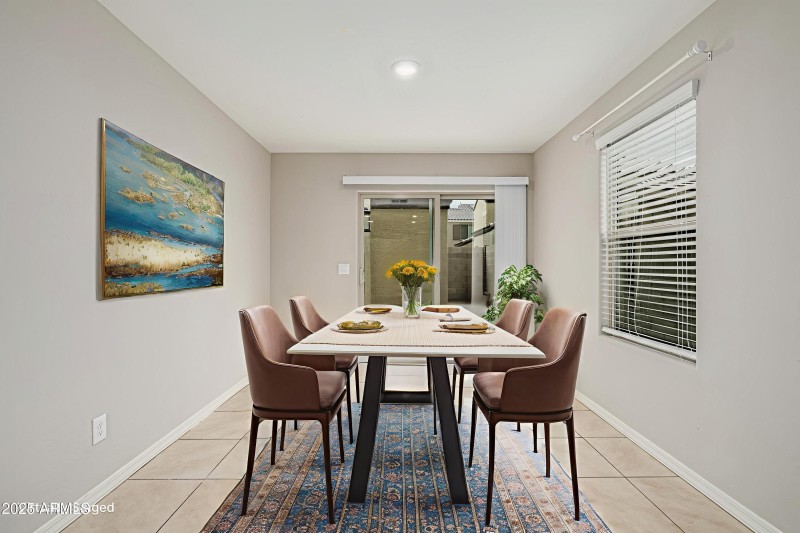 Virtually staged dining area
