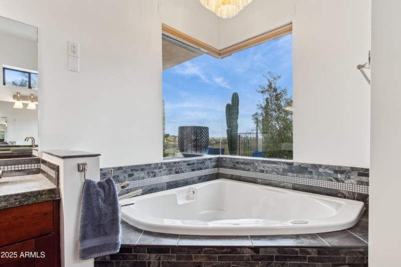 Soaking tub and views