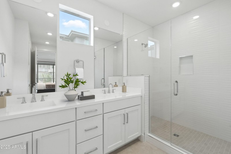 Virtually Staged Primary Bathroom