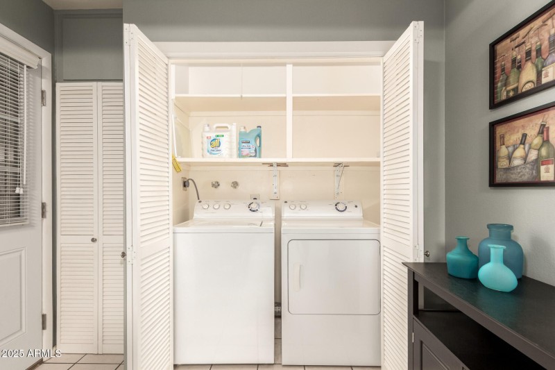 Inside Laundry with Washer and Dryer