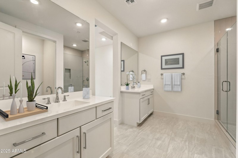 Virtually Staged Primary Bathroom