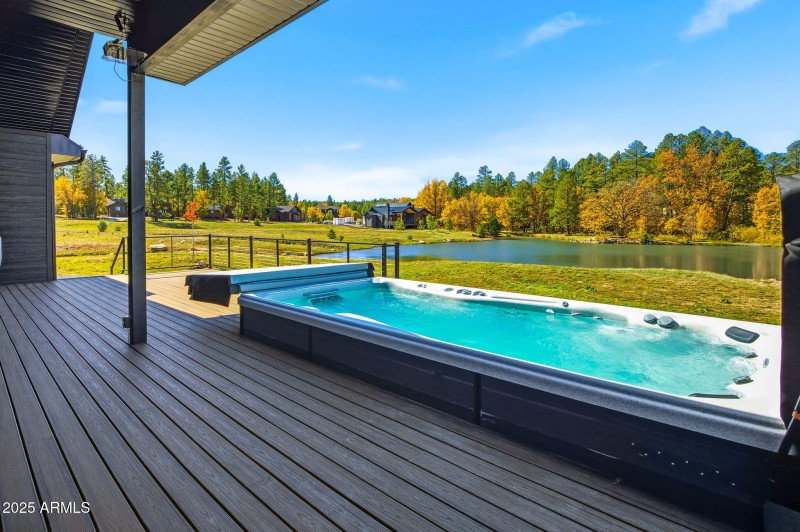 Back Deck Swim Spa With Lake View