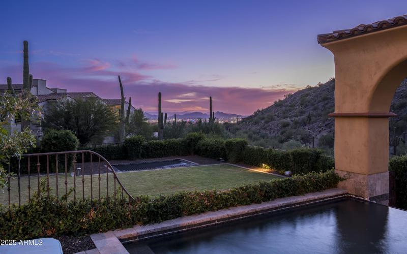 Sunset/city lights from pool