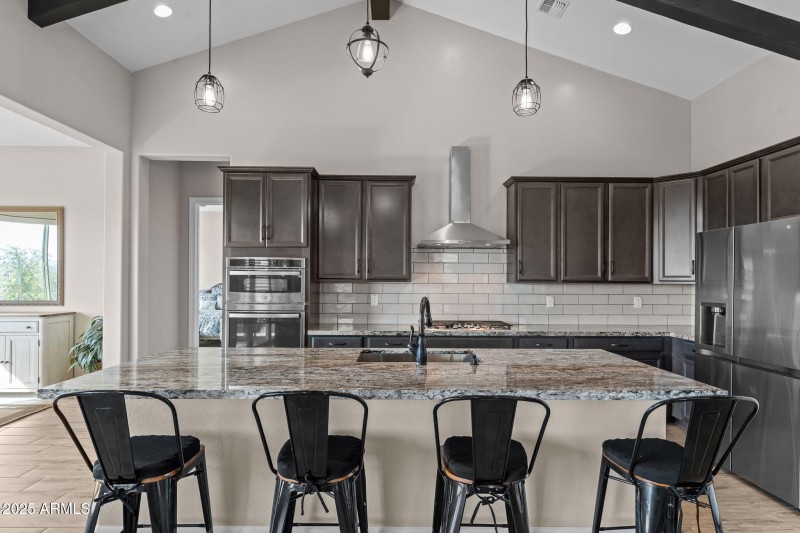 Large granite island