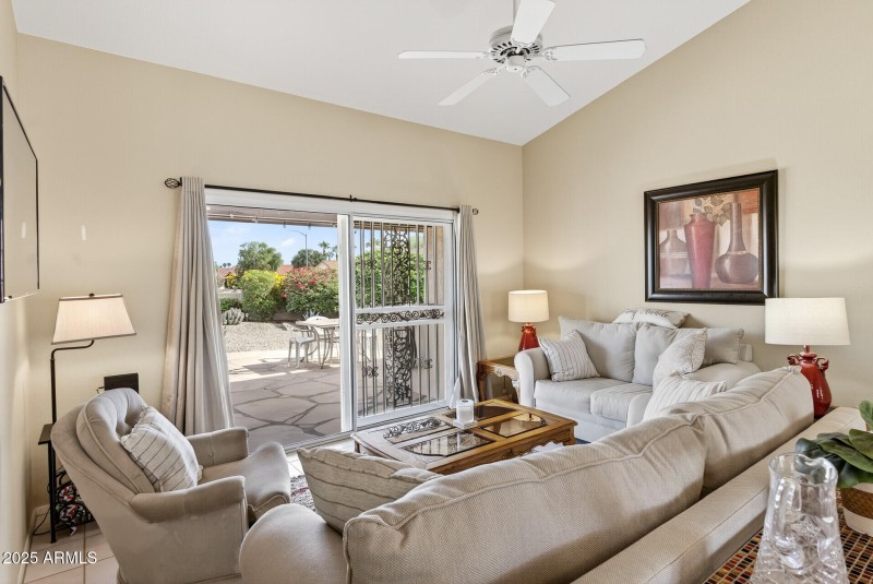 Sliding glass door to the BIG back yard