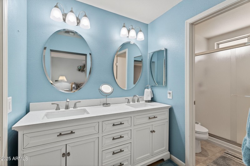 Dual Vanities in the primary bedrrom