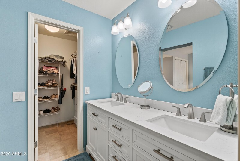 Walk-in closet in the primary bedroom