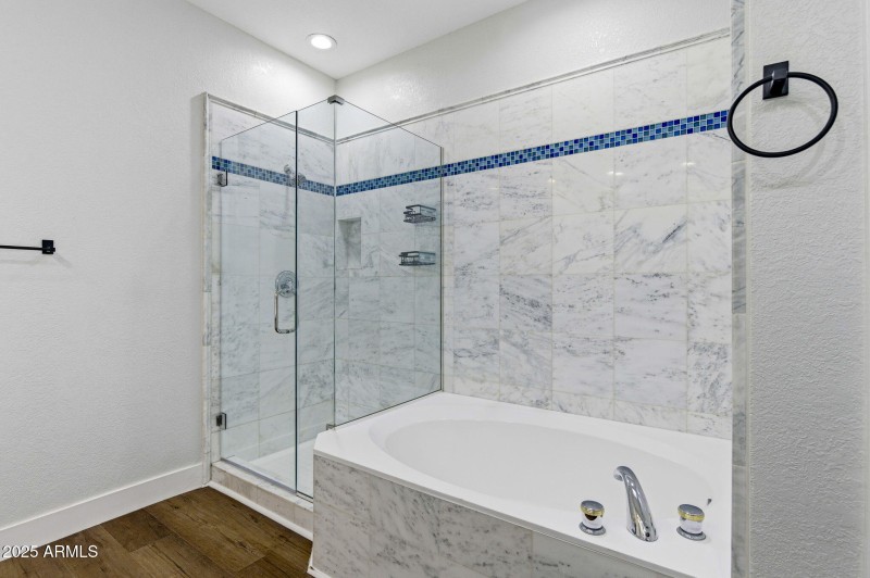 Separate tub and shower