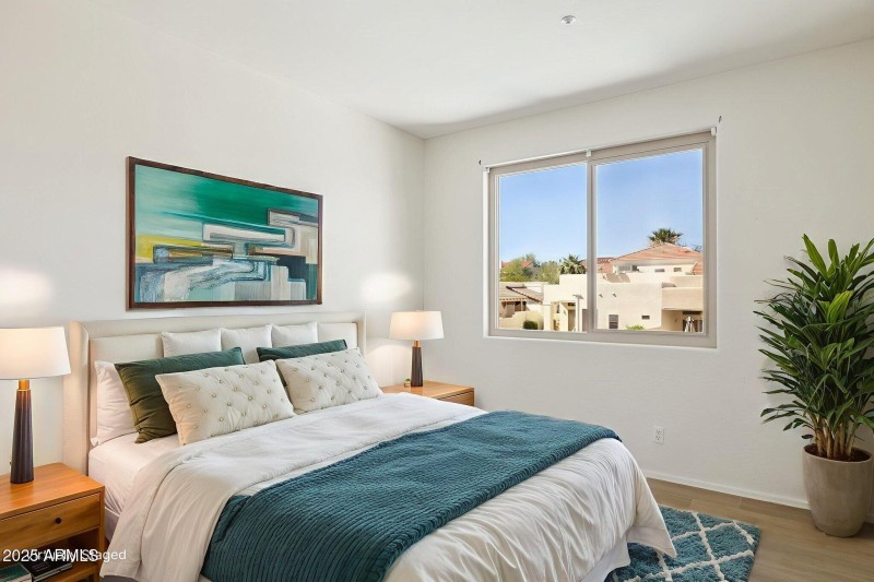 Virtually staged Bedroom