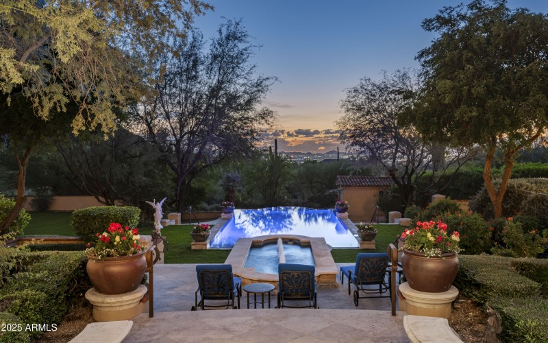 Backyard with city views