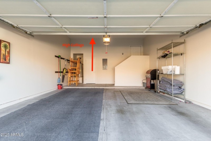 2 car garage, high ceiling