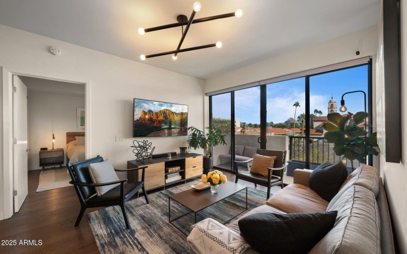 Living Room Opens to Private Patio