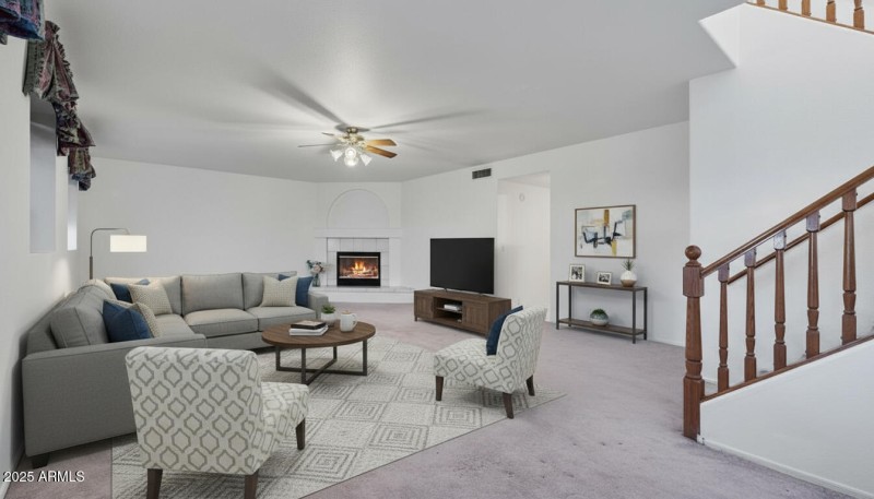 Virtually Staged Family Room