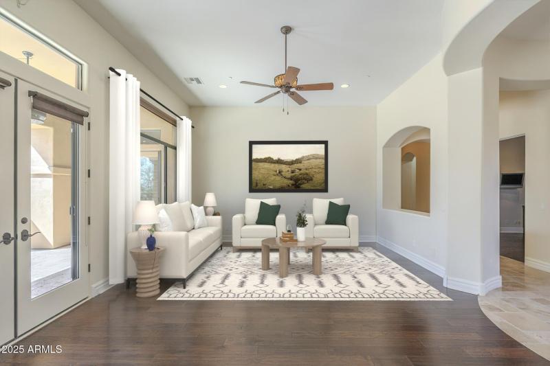 Living room with virtual staging