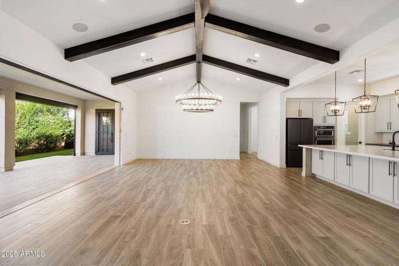 Great Room with Custom Wood Beams