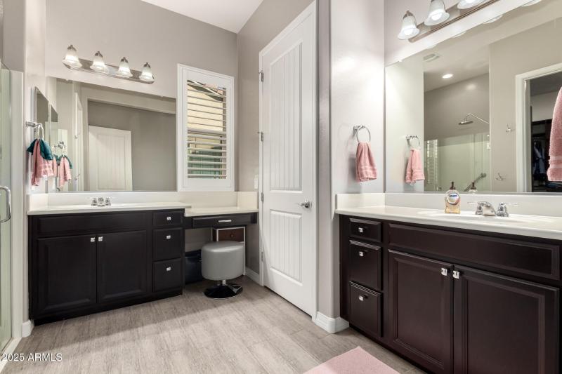 Primary Bathroom with double vanities