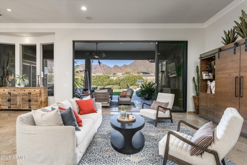 entertaining area to patio