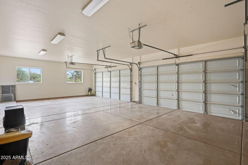 4 car garage with cabinets