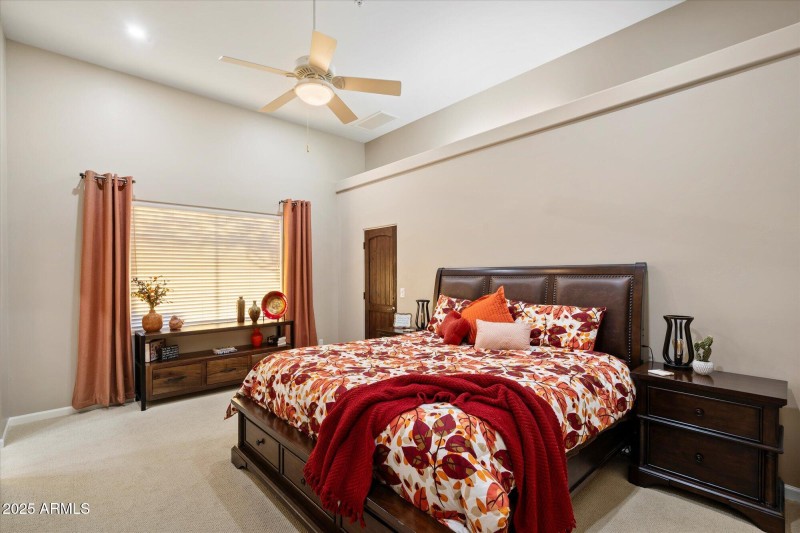 Guest Bedroom with High Ceilings
