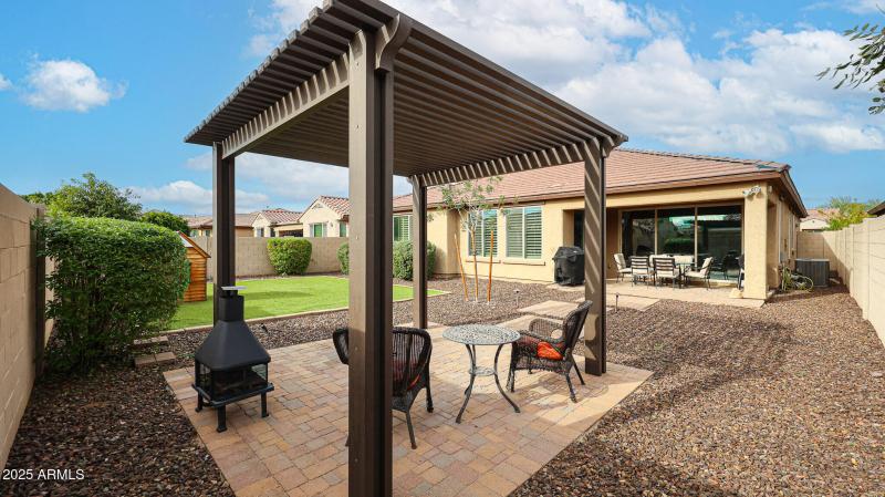 Pergola overlooking backyard!