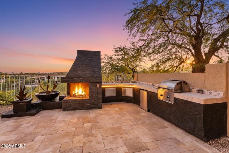 Backyard Twilight – Fireplace & Patio