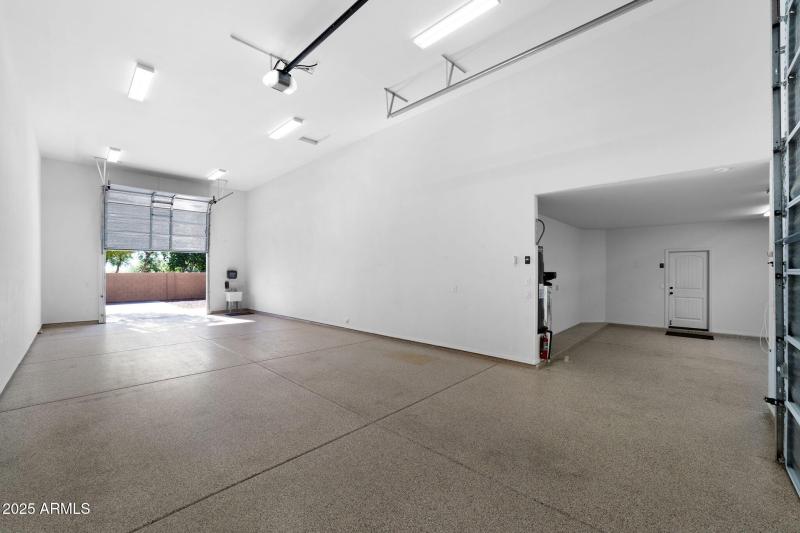 Extended RV garage with Epoxy Floor